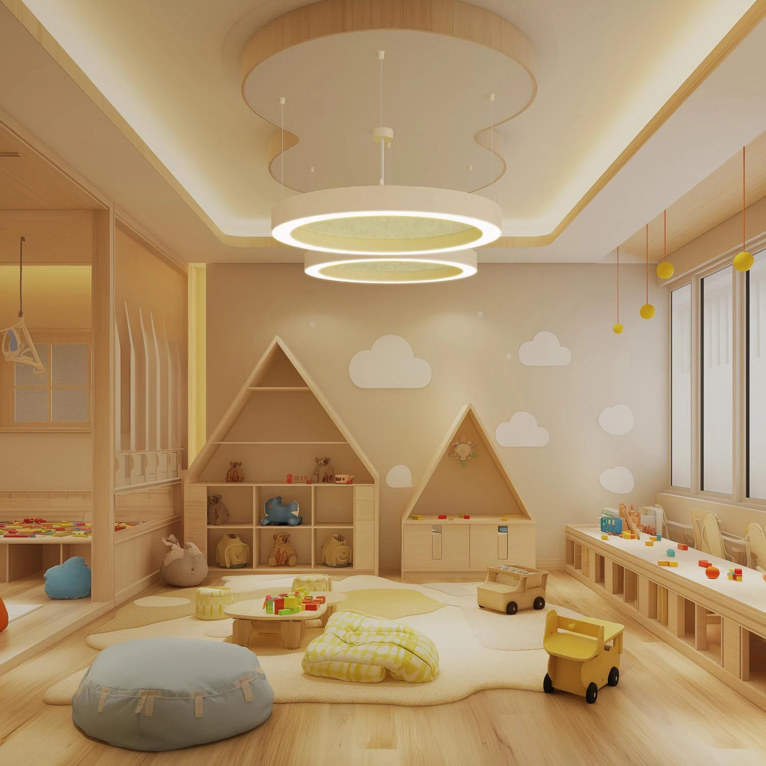 Education Kindergarten Beleuchtung Spielzimmer Gelbe Acoustic Glorious Edited
